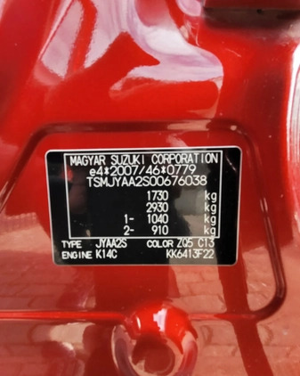 Suzuki SX4 cena 73400 przebieg: 55000, rok produkcji 2019 z Tyczyn małe 704